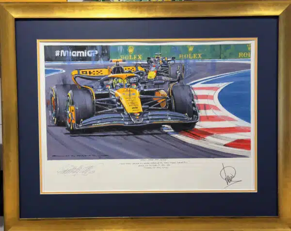 Debut Victory for Lando Framed Painting by Nicholas Watts