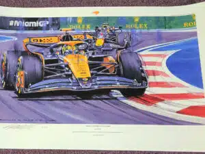 Debut Victory for Lando Print by Nicholas Watts