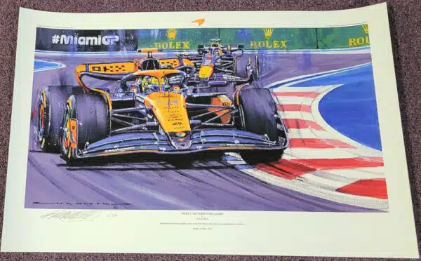 Debut Victory for Lando Print by Nicholas Watts