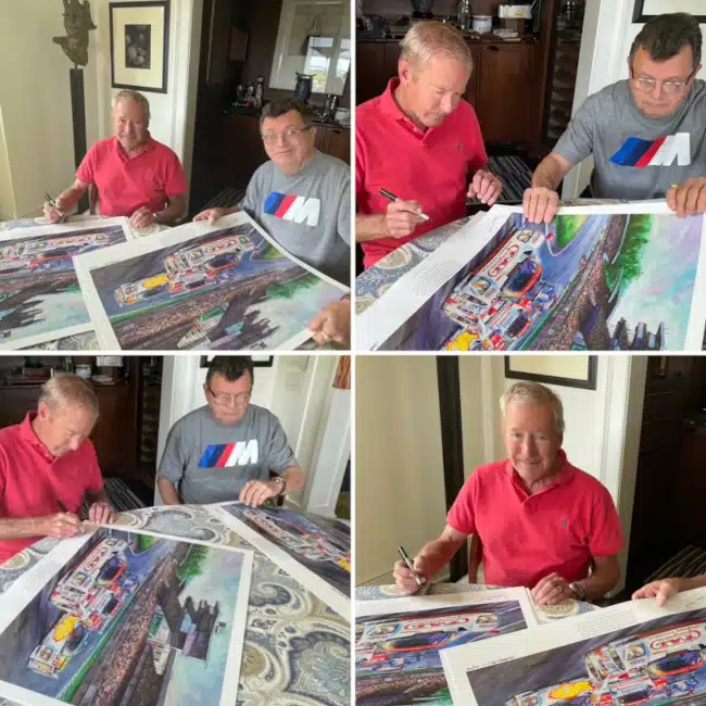 Hurley Haywood Signing LeMans 1994 Print with Joe Freck