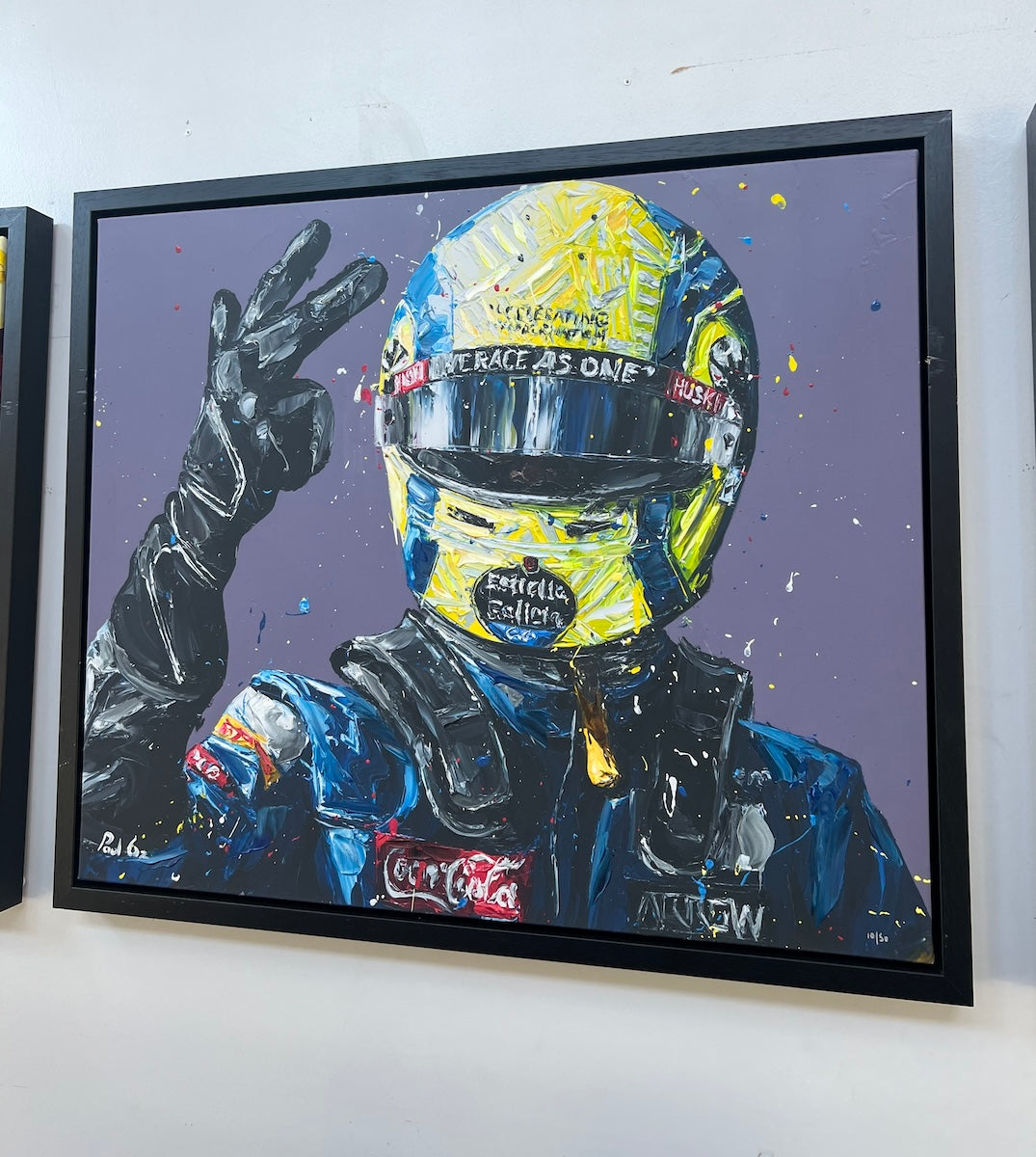 2021 Lando Norris First Podium By Paul Oz Limited Edition Hand Embellished F1 Canvas - Image 3