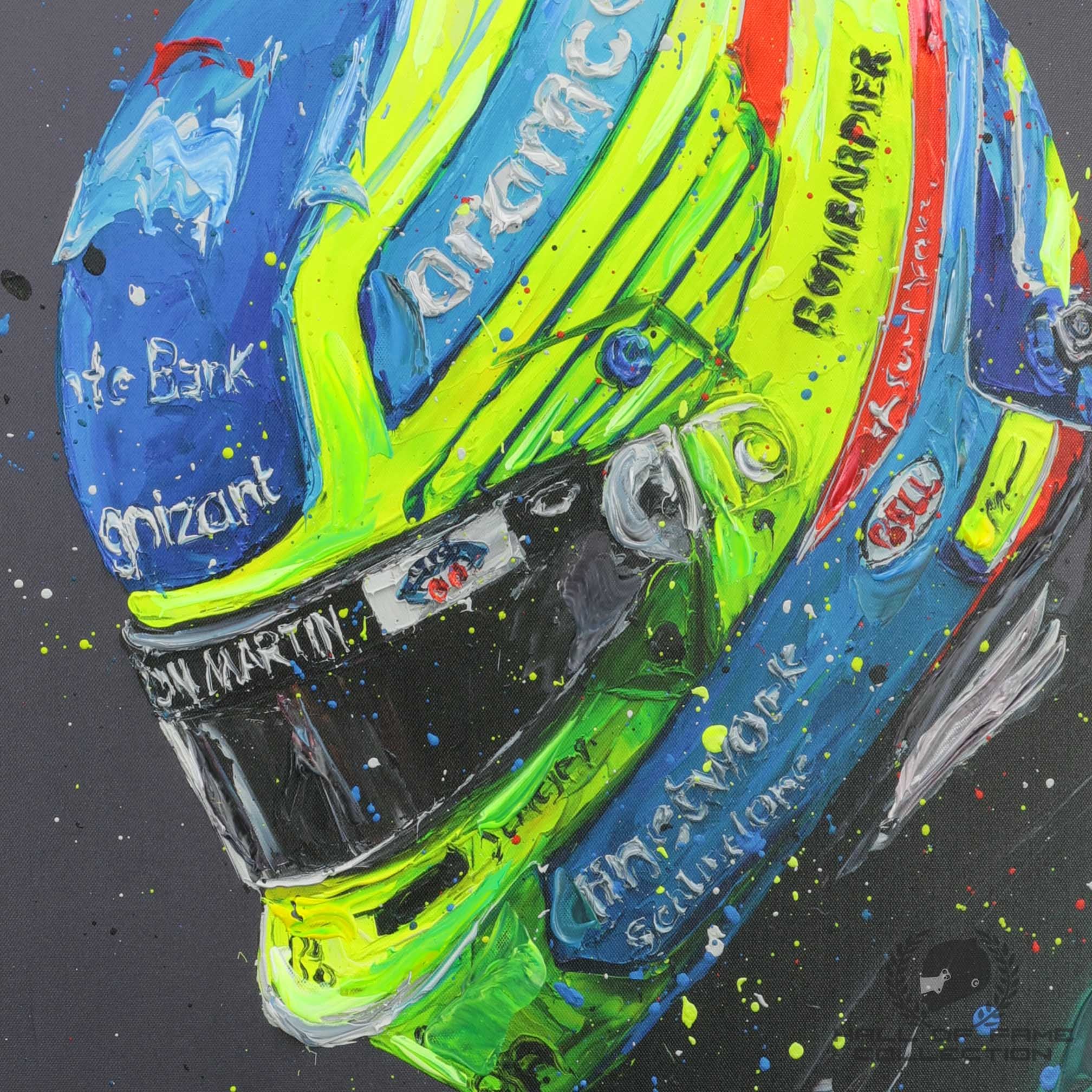 2023 Fernando Alonso Signed Aston Martin Hand Embellished Portrait Print Paul Oz Artwork - Image 8